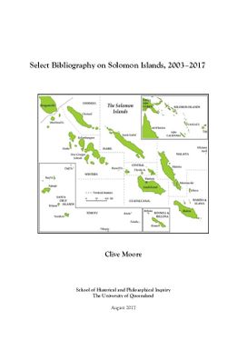 Select Bibliography on Solomon Islands, 2003–2017