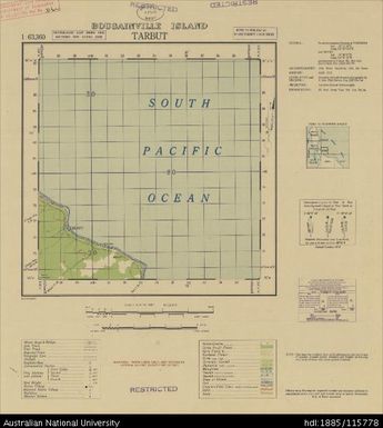 Papua New Guinea, Bougainville Island, Tarbut, 1 Inch series, Sheet 4852, 1944, 1:63 360