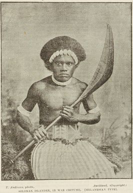 Soloman Islander, in war costume (Melanesian type)