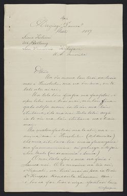 Letter from Mata'afa Iosefa to John C Klein