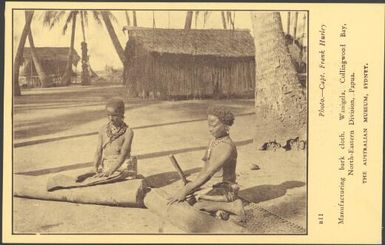 Manufacturing bark cloth, Wanigela, Collingwood Bay, North-Eastern Division, Papua / photo. Capt. Frank Hurley