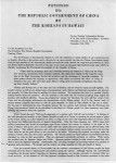 Petition to the Republic Government of China by the Koreans in Hawaii
