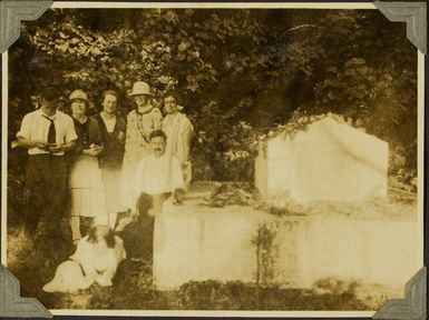 Grave of Robert Louis Stevenson on Mount Vaea, Samoa, 1928