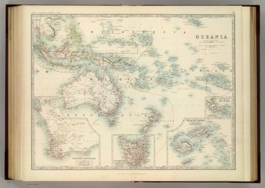 Oceania. (with) Western Australia. (with) Tasmania. (with) Viti or Fiji Islands. (with) Eastern Extremity of New Guinea. By Keith Johnston, F.R.S.E. Keith Johnston's General Atlas. Engraved, Printed, and Published by W. & A.K. Johnston, Edinburgh & London.