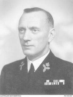 SYDNEY, NSW. STUDIO PORTRAIT OF CHIEF PETTY OFFICER STOKER PERCY ALBERT COLLINS DSM AND BAR (1905-1990). ONLY TWO BARS WERE AWARDED TO RECIPIENTS OF THE DSM IN THE RAN FOR SERVICE IN WORLD WAR 2. ..