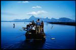 TEAL Short Solent Coral Route passengers in launch departing from Tahiti