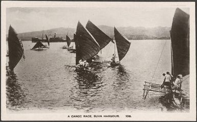 A Canoe Race, Suva Harbour
