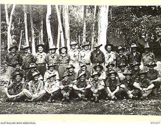 FORTIFICATION POINT, NEW GUINEA, 1944-03-19. MEMBERS OF A GUARD PLATOON FROM THE 2/1ST HEADQUARTERS GUARD BATTALION ATTACHED TO THE 5TH DIVISION. THIS GROUP, CONSISTING OF OLDER MEN SELECTED ON ..