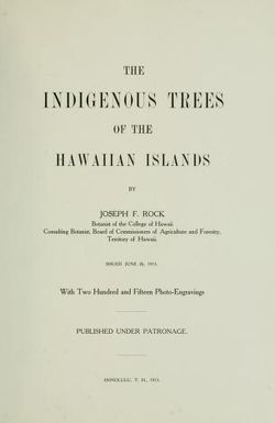 The indigenous trees of the Hawaiian Islands