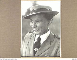 MELBOURNE, VIC. 1944-04-19. PORTRAIT OF LIEUTENANT COLONEL N. MARSHALL, AUSTRALIAN ARMY NURSING SERVICE (AANS) PRINCIPAL MATRON, NEW GUINEA, AT SENIOR ADMIN SCHOOL, GRONG GRONG