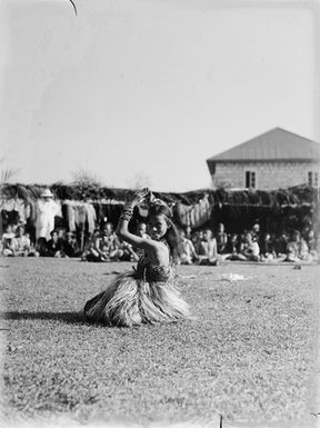 [Portrait of a young Tongan girl during ceremony]