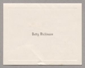 [Note Card from Betty Dickinson to Mrs. Kempner]