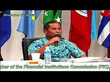 The Senate committee on BIFM confirmation Hearing With MR. Kevin Mesebeluu