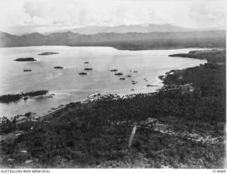 MILNE BAY, NEW GUINEA, 1943-04-16. VIEW OF THE HARBOUR