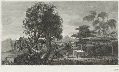 [A view in the island of Huaheine] / W. Woollett sculp