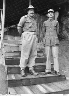 Lieutenant Colonel Woo Yien, commanding Chinese Army troops in New Britain with VX100004 Major Louis Francis Darling, the Australian officer in charge of the Chinese Army camp