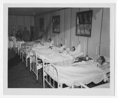[Wounded Soldiers in Beds at Fleet Hospital]