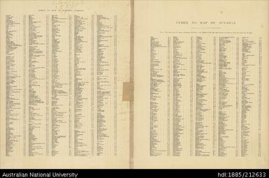 Oceania, Historic Atlas - Index, 1888