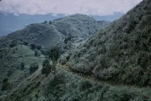 [Aerial view of a mountain pass in Papua New Guinea]