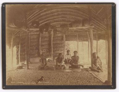 Samoan house, Apia. Kava making