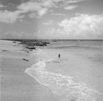 Cable on beach during wave, Bikini Atoll area