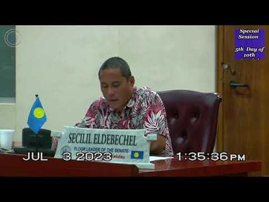 Palau National Congress | 11th OEK The Senate, 5th Day of 10th Special Session