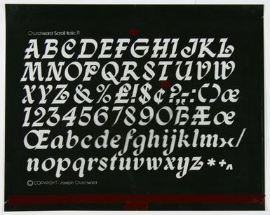 Churchward Scroll Italic 71 Print Negative