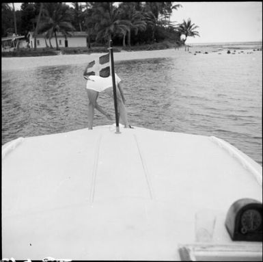 Boat at Nukulau Island anchorage, Fiji, 1966 / Michael Terry