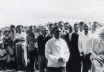 Native Minister Elia greeting M. Bonzon at his arrival in Wakone