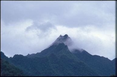 Landscape of volcanic peak, Rarotonga