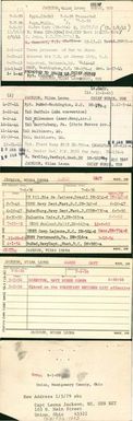 Wilma Leona Jackson's Nurse Corps Index Cards