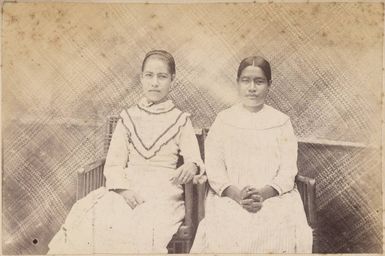 Two girls at Majuro, 1886