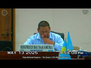 Palau National Congress | 12th OEK, The Sanate 1st Day of 2nd Special Session