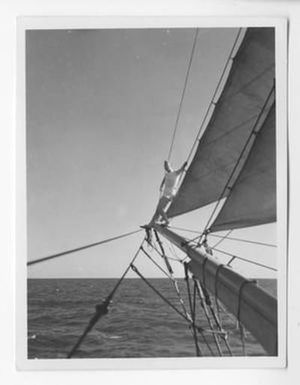 [Ralph Sprinkle on Bowsprit of Evaleeta, #1]