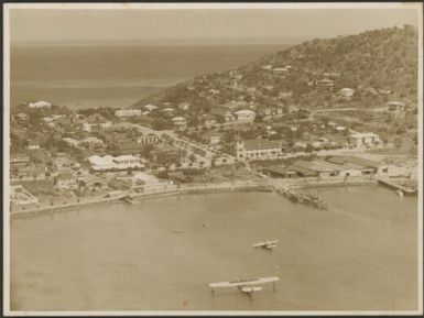 Port Moresby, pre war, Paga Hill on right, ca. 1938