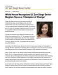 White House Recognizes UC San Diego Senior Meghan Yap as a ‘Champion of Change’