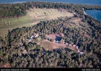 Settlement, aerial view of the Roman Catholic school at Daulu'u on Goodenough Island