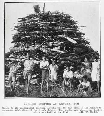 Jubilee bonfire at Levuka, Fiji