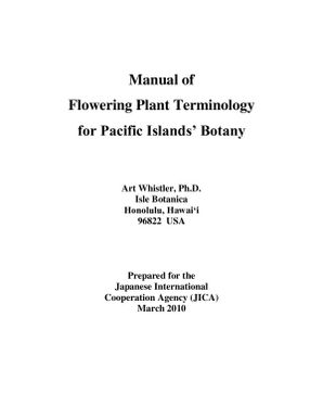 Manual of Flowering Plant Terminology for Pacific Islands' Botany