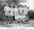 Group portrait of Bikini Resurvey scientists who studied under Dr. L. P. Schultz, Bikini Atoll, summer 1947