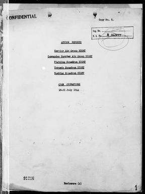 COM AIR GR 8 - ACA Reps of Air Ops Against Guam Island, Marianas, 7/18-21/44