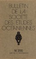 Bulletin de la Société des Études Océaniennes numéro 200