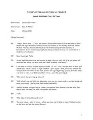 Oral history interview with Bess A. Phifer