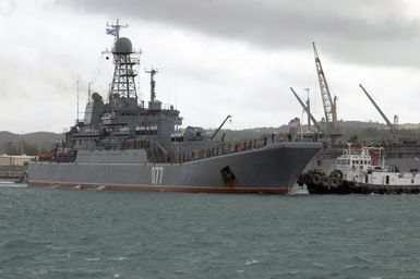 The Russian Federated Navy (RFN) Tank Landing Ship BDK 11 (RFN 077) moors at the Apra Harbor, Guam (GU), while participating in Passing Exercise (PASSEX) 2006, off the coast of Guam. PASSEX is an exercise designed to increase interoperability between the two navies while enhancing the strong cooperative relationship between Russia and the United States