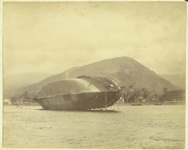 German corvette Olga wrecked at Apia, Samoa - Photograph taken by John Davis