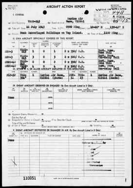 VMSB-245 - ACA Rep #273-Reconnaissance & bombing of targets in the Yap Area, Carolines on 7/16/45