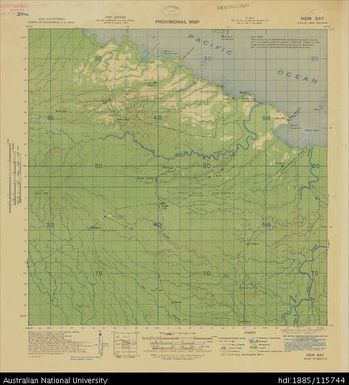 Papua New Guinea, New Britain, Rein Bay, Provisional map, Sheet B55/8, 1319, 1943, 1:63 360