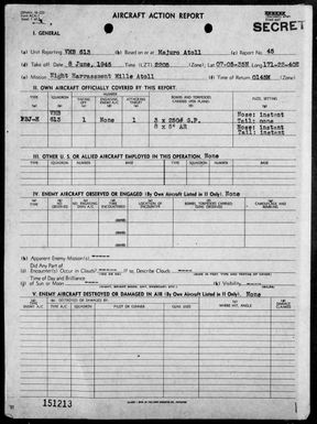 VMB-613 - ACA Reports Nos. 45-53 & 55 - Air operations against the Marshall Islands, 6/8-23/45