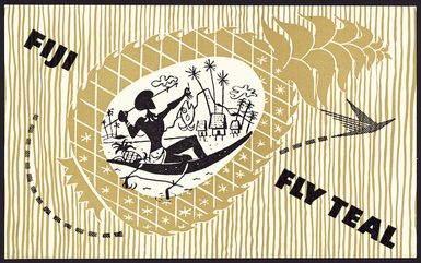 Tasman Empire Airways Limited :Fiji; fly TEAL [Card. 1950s]