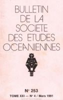 Bulletin de la Société des Études Océaniennes numéro 253